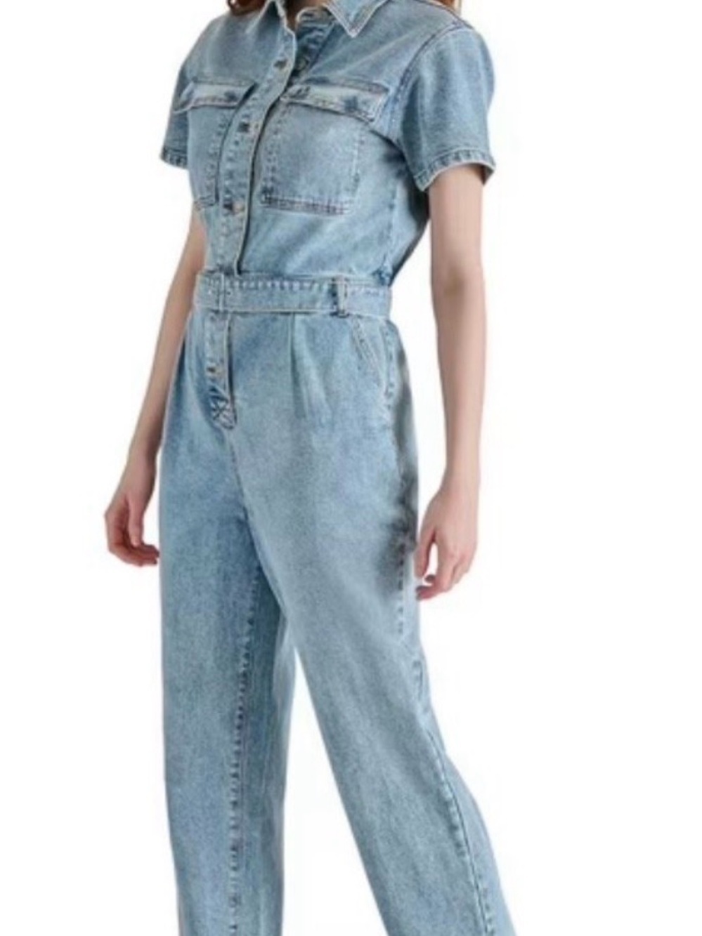 Steve Madden Denim Jumpsuit NWT XXL | Medium Wash Utility One-Piece - Picture 4 of 5
